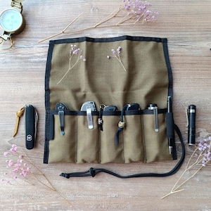 EDC Organizer, EDC Cordura,  EDC Tool Roll, Pocket Organizer for Knives,  Flashlights,  Knife Roll,  Camping organizer, Hiking organizer