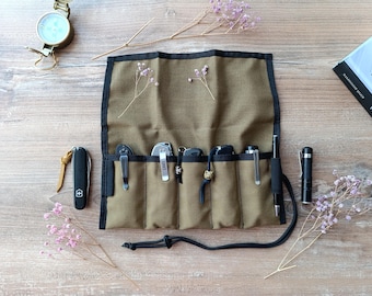 EDC Organizer, EDC Cordura,  EDC Tool Roll, Pocket Organizer for Knives,  Flashlights,  Knife Roll,  Camping organizer, Hiking organizer