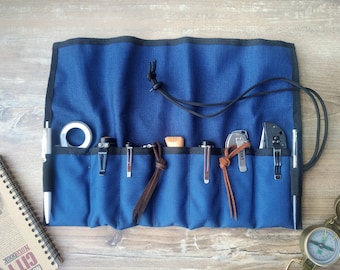 EDC Roll, EDC organizer, EDC Rolled up bag, Case for knife, Cordura knife roll, Tool roll for everyday carry, Military Edc organizer, Edc