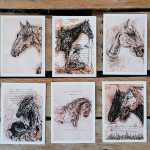 Cartes postales cheval, Carte postale cheval western, oeuvre d'art mural, Cartes postales d'animaux, Cartes de vœux chevaux, Cadeau pour propriétaires de chevaux