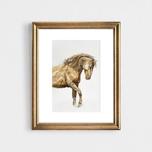Horse Watercolor, Horse Watercolor Drawing, Horse Portrait, Equestrian Decor, Horse Painting