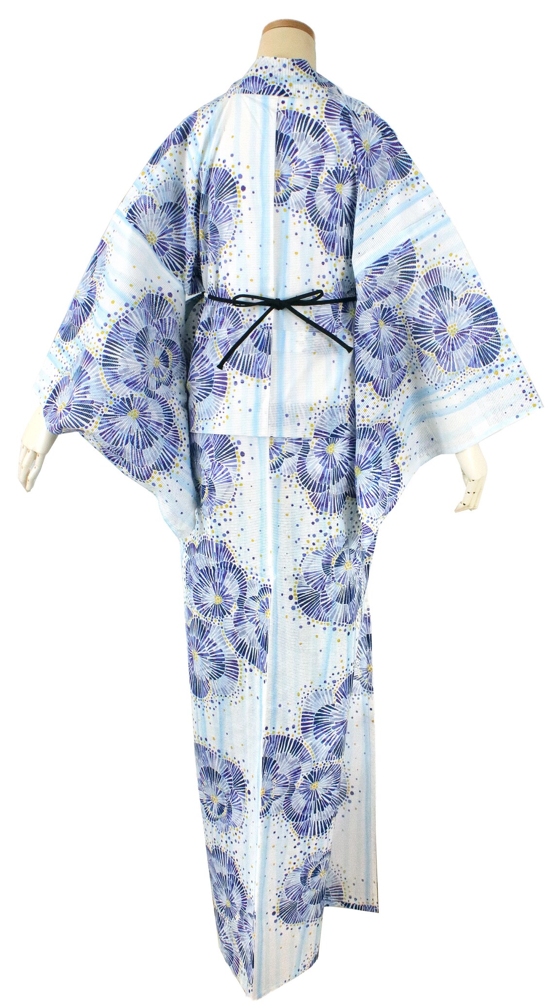 Japanese Cotton Yukata and Silk Belt set Flower Summer Etsy