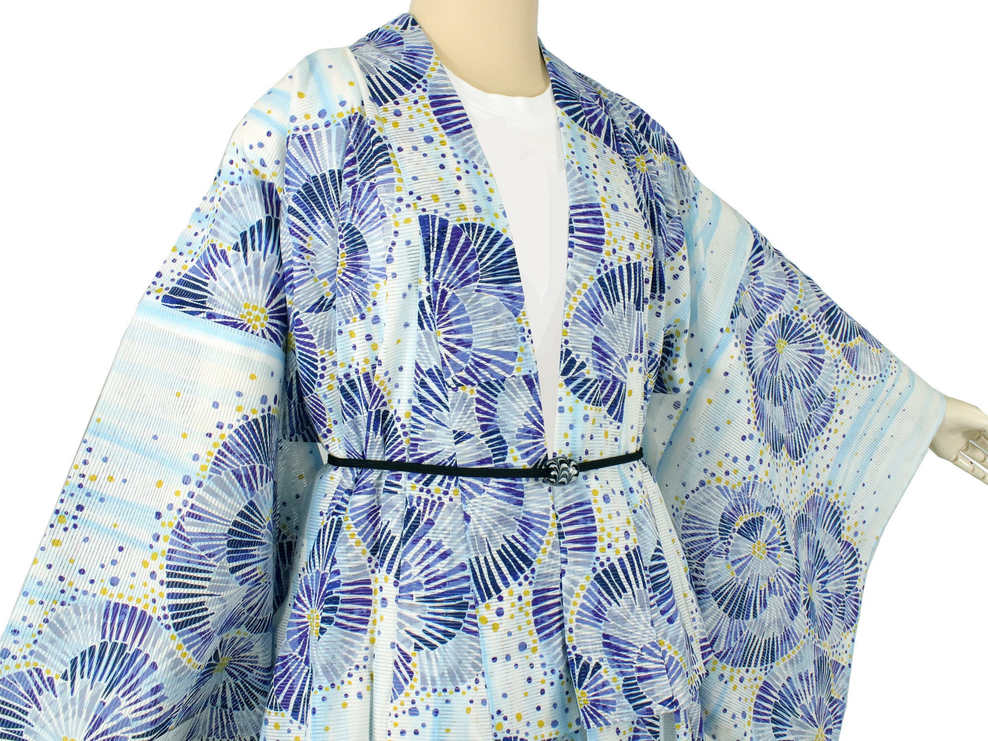 Japanese Cotton Yukata and Silk Belt set Flower Summer Etsy