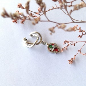 Sterling Silber Manschette Ohrring, Einfache Ohr Manschette, Granatapfel Manschette Ohrring, Ohrmanschette kein Piercing Minimalist Wrap Manschette Ohrring, handgemachter Schmuck