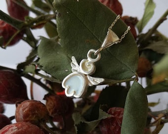 handcrafted christmas angel, Small Angel Pendant, Sterling Silver, Handmade Jewelry, christmas gift, Angel Jewelry,