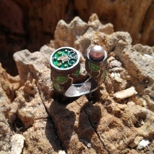 Sterling Silver, Modern design, Handmade Jewelry, Author’s work, Cloisonne Enamel, Sterling Silver Ring, Best Gift