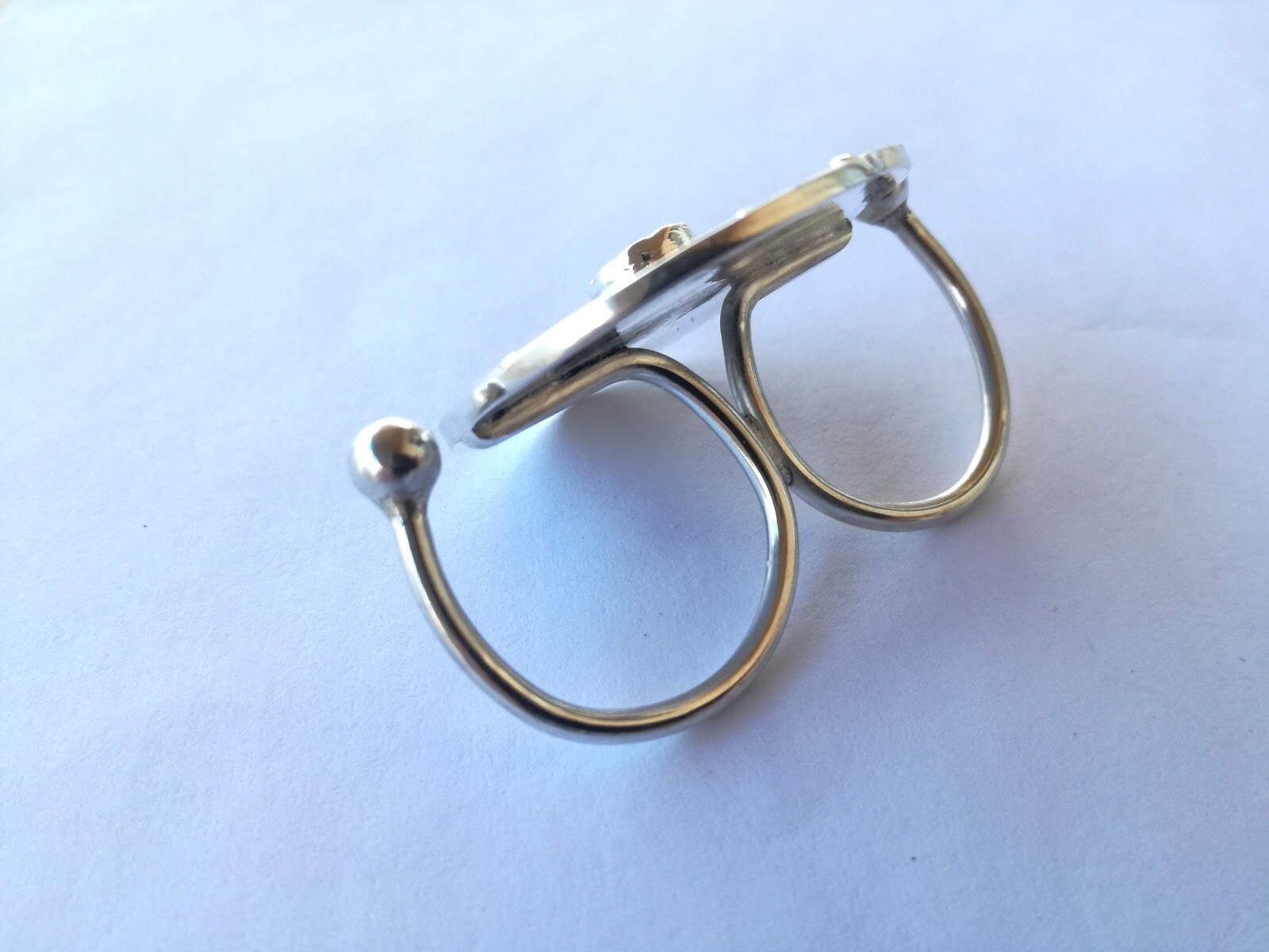 Sterling Silver Two Fingers Ring Aquamarine Ring Jewelry - Etsy