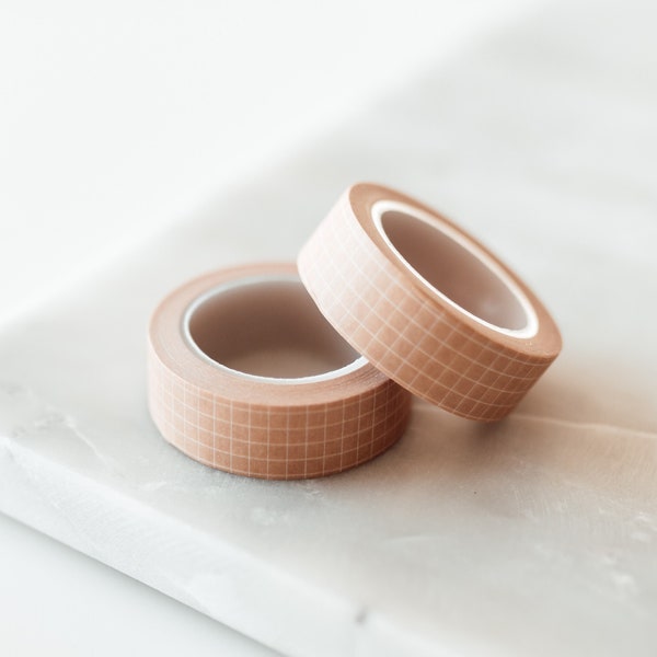 Washi Tapes - Beige/Rosé kariert // 2er Set