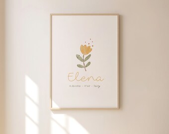 Baby / Kids Print - Gelbe Blume // Poster // Kinderzimmer