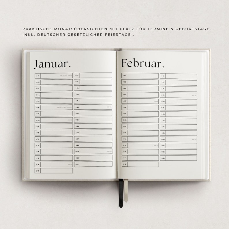 Jahresplaner 2024 // Taschenkalender // Wochenplaner Bild 2