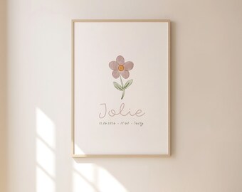 Baby / Kids Print - Rosa Blume // Poster // Kinderzimmer