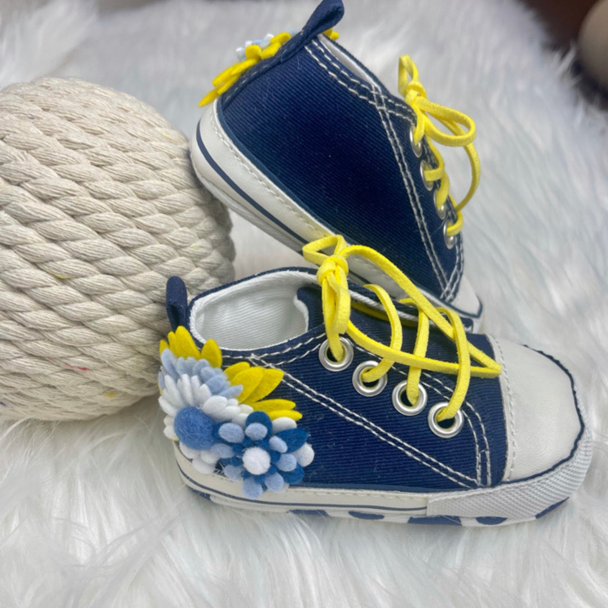 Adorable Baby Girl Sneakers / Infant Girl Shoes / Navy Blue Etsy