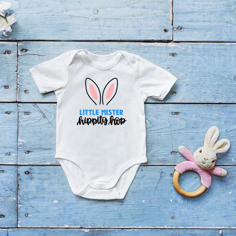 Easter Infant Bodysuit for Boy and Girl Little Miss Hippity Hop Baby Bodysuit Little Mister Hippity Hop Baby Bodysuit