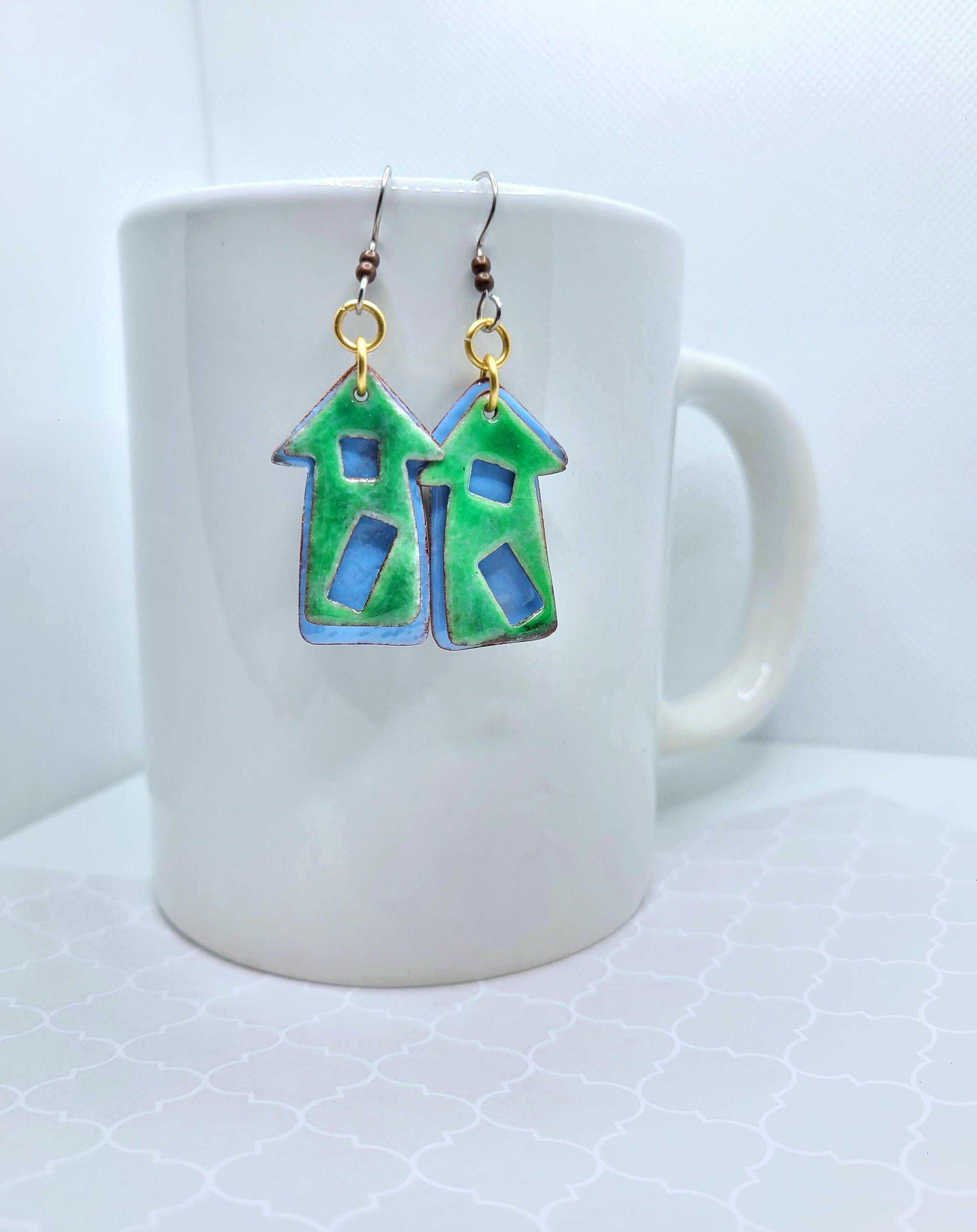 House Earrings Dangle Earrings Handmade Earring House Etsy