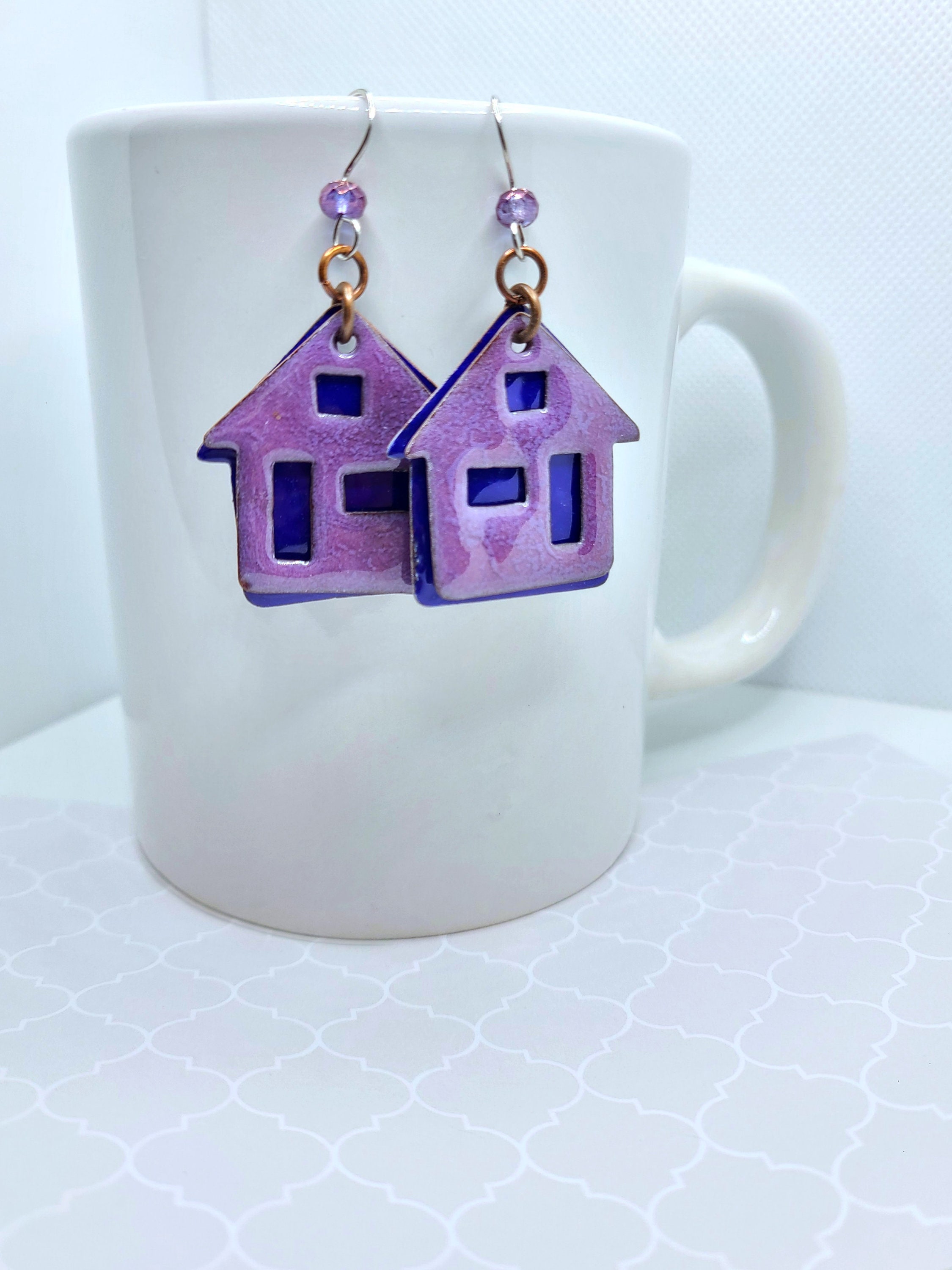 House Earrings Dangle Earrings Handmade Earring House Etsy