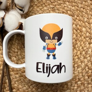 Kids Mug/ Superhero Mug/ Kids Superhero Cup/ Plastic Mug/ Unbreakable Mug/ Valentines Day Gift for Kids/ Gift for Kids image 8