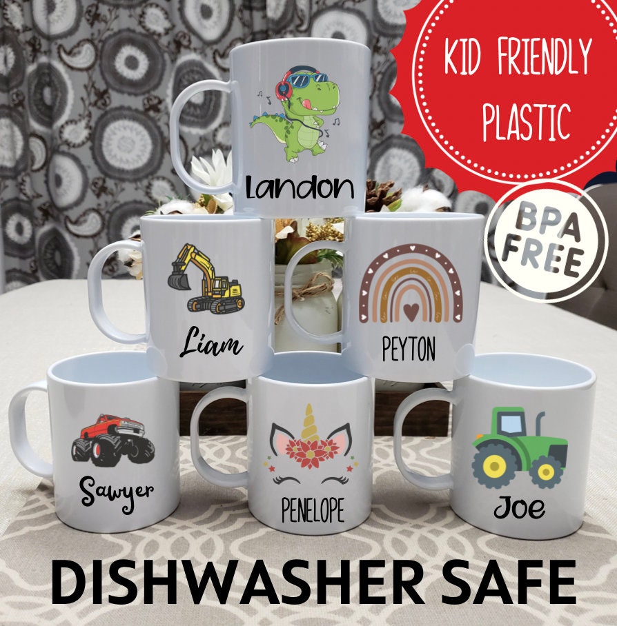 Kids Mug/ Plastic Mug/ Valentines Day Gift for kids/ Christmas Gift for Kids/ Unbreakable Mug/ Easter Basket Stuffer/ Kids Party Favor