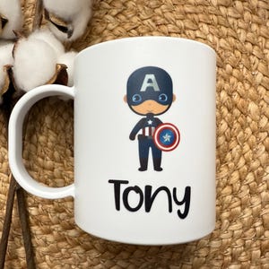 Kids Mug/ Superhero Mug/ Kids Superhero Cup/ Plastic Mug/ Unbreakable Mug/ Valentines Day Gift for Kids/ Gift for Kids image 19