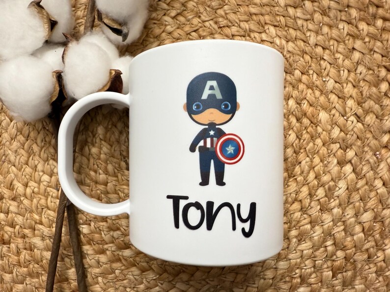 Kids Mug/ Superhero Mug/ Kids Superhero Cup/ Plastic Mug/ Unbreakable Mug/ Valentines Day Gift for Kids/ Gift for Kids image 19