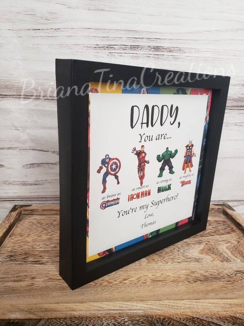 Personalized Superhero Dad Picture Frame/ Father's Day Etsy