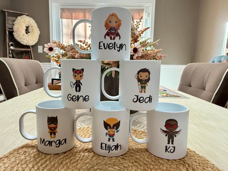 Kids Mug/ Superhero Mug/ Kids Superhero Cup/ Plastic Mug/ Unbreakable Mug/ Valentines Day Gift for Kids/ Gift for Kids image 20