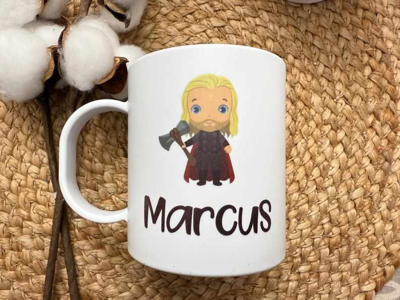 Kids Mug/ Superhero Mug/ Kids Superhero Cup/ Plastic Mug/ Unbreakable Mug/ Valentines Day Gift for Kids/ Gift for Kids image 14