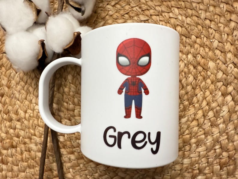 Kids Mug/ Superhero Mug/ Kids Superhero Cup/ Plastic Mug/ Unbreakable Mug/ Valentines Day Gift for Kids/ Gift for Kids image 7