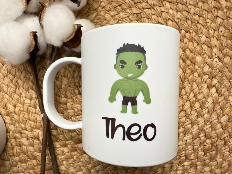 Kids Mug/ Superhero Mug/ Kids Superhero Cup/ Plastic Mug/ Unbreakable Mug/ Valentines Day Gift for Kids/ Gift for Kids image 6