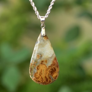 Maligano Jasper 925 Sterling Silver Pendant: Handmade Heart Necklace