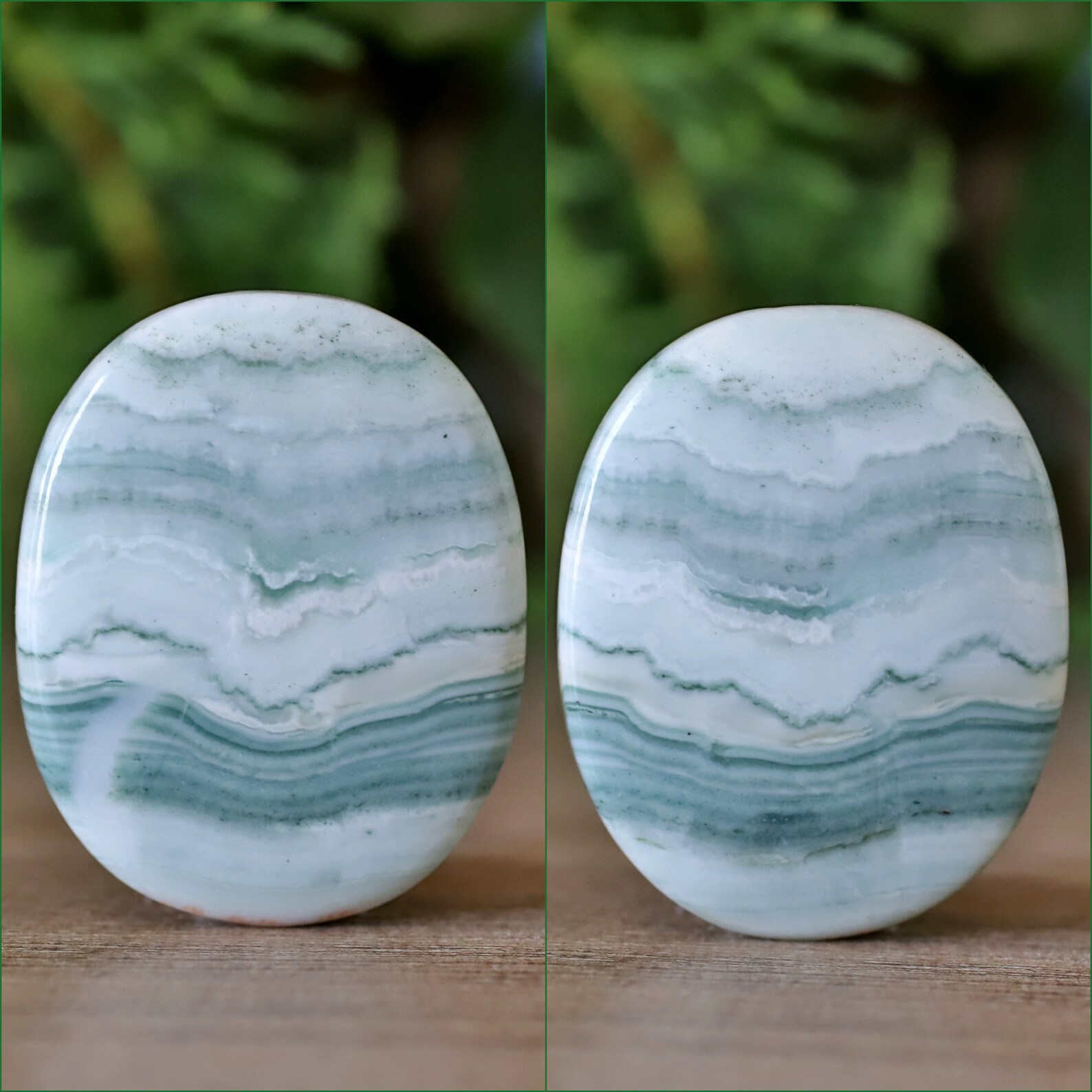 Green Lace Agate Pair 100 Natural Gemstone Cabochon Top Etsy