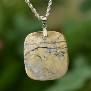 CUSHION  Maligano Jasper Pendant 925 Sterling Silver Pendant, Maligano Jasper Gemstone Pendant, Jewelry Maligano Jasper Jewelry Gift for Her