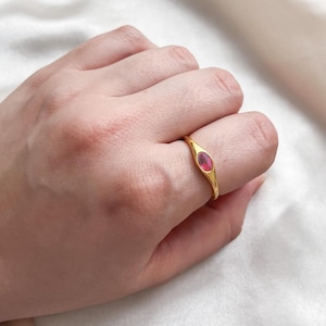 14k Gold Oval Ruby Ring, Ruby Engagement Ring, Gold Ruby Ring, Bezel Set Ruby RIng, Oval Solitaire Ring, Delicate gift For women
