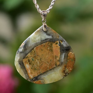 Handmade Maligano Jasper 925 Sterling Silver Heart Pendant