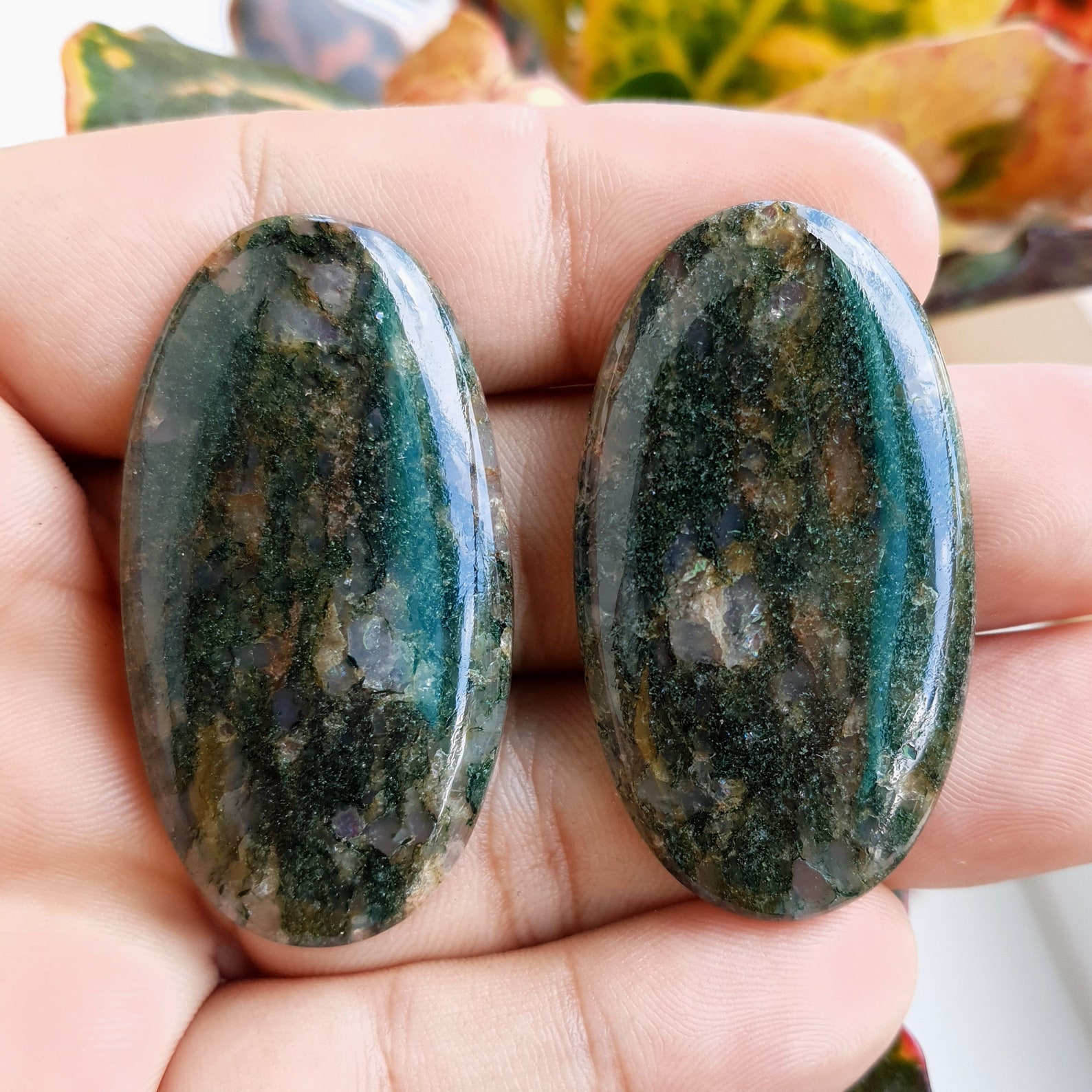 Natural green Jade Cabochon Gemstone Loose Green Jade Gemstone Etsy