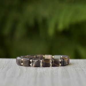 Black Moonstone Bracelet, Beaded Bracelet for Men, Star Black Moonstone Crystal Bracelet, Bracelet for Inner Growth, Elegant Gift for Her