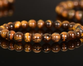 Tiger's Eye Bracelet: Handmade Stretch Fit, AAA Quality