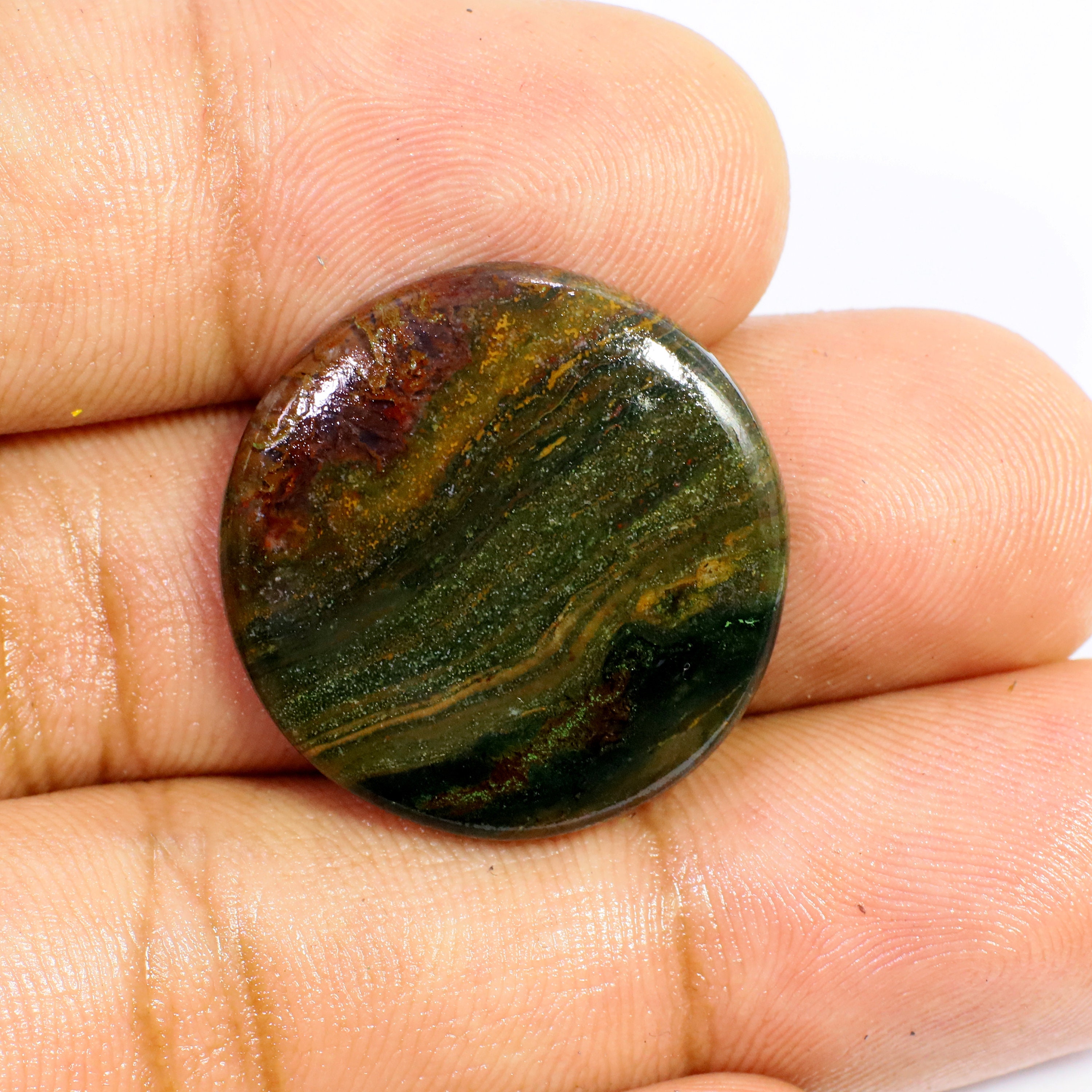 Bloodstone Cabochon Natural Super Red Yellow Gemstone Cabochon Lovely Genuine African Bloodstone Jewery  27mm 29.30 Ct.