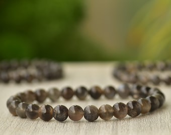 Seltenes Feldspat Mondstein Armband: AAA Edelstein, Elastischer Boho Stack