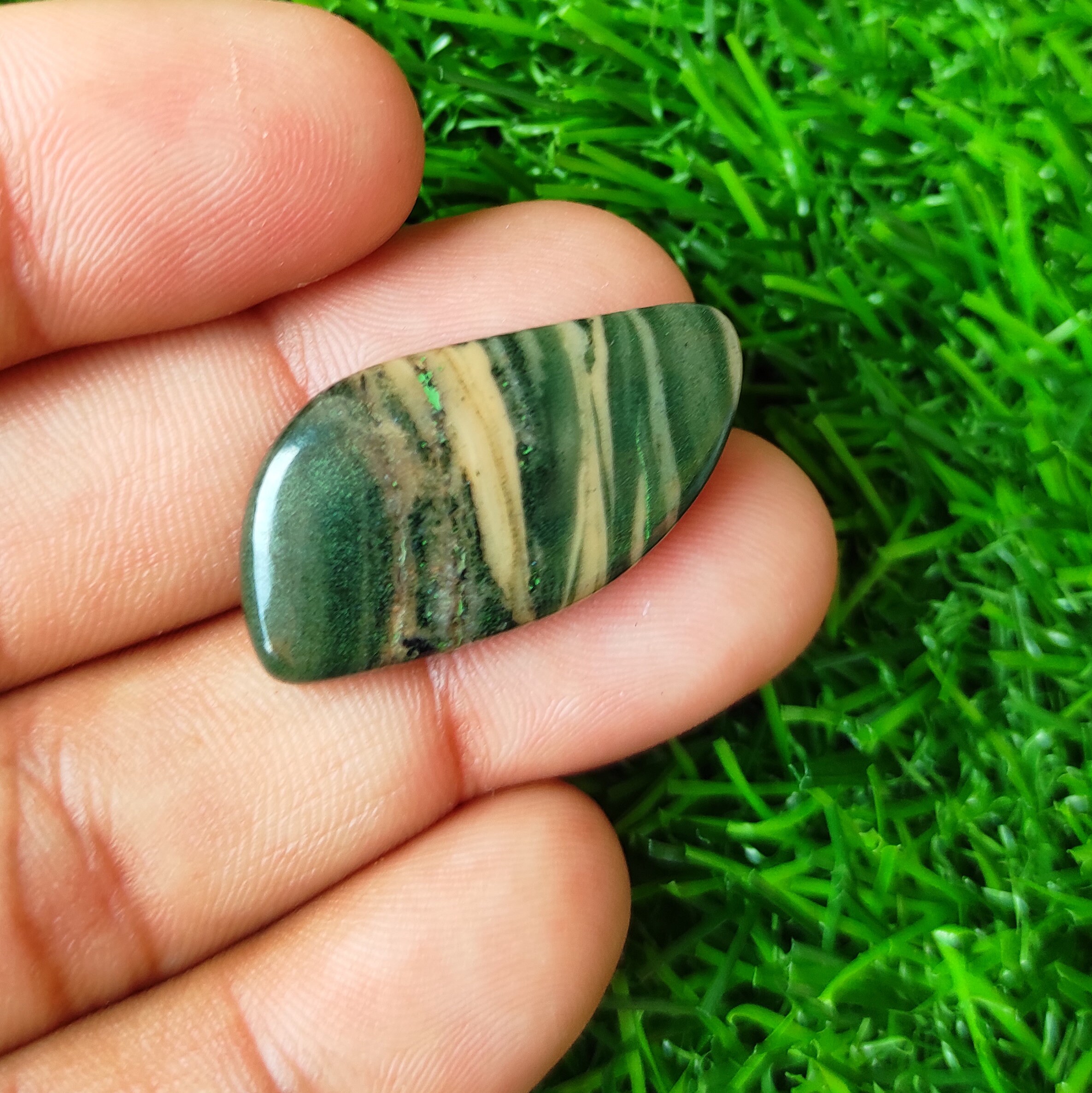 Green Zebra Jasper Natural Gemstone Cabochon Loose Gemstone Etsy UK