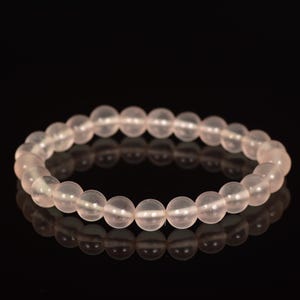 Pink Rose Quartz Bracelet - Rose Quartz Jewelry - Elastic Bracelet - Quartz Bead Bracelet - Stretch Bracelet - Genuine Rose Quartz Gemstones