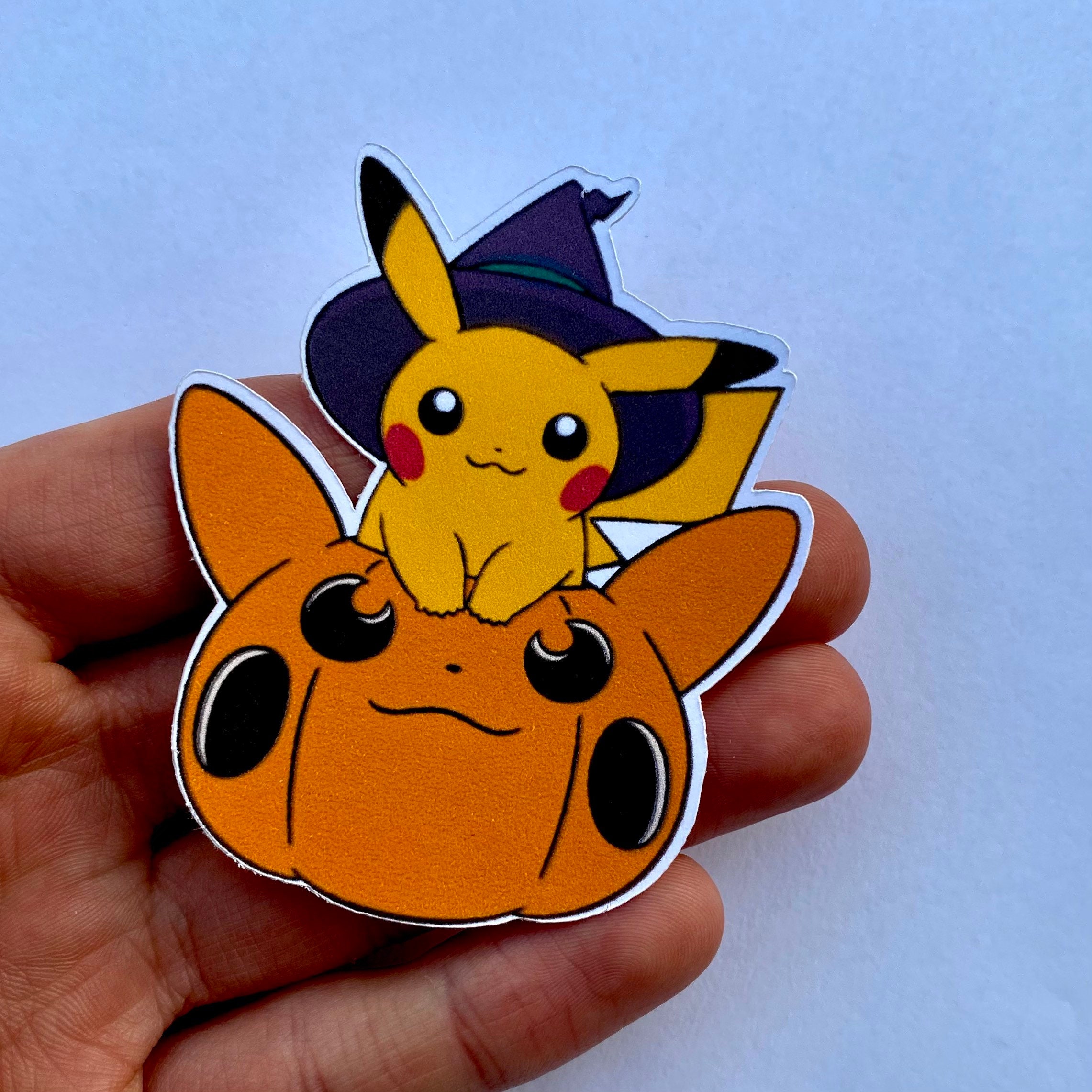 Cute fun Halloween fall Pikachu pumpkin sticker for Etsy