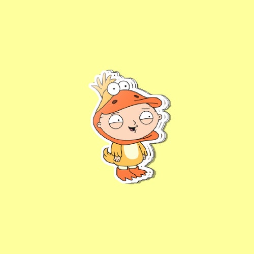 Stewie Halloween Costume 2022 Funny Vampire Duck Stewie Sticker For Stationary Bullet Etsy India