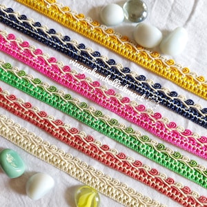 0.5&quot; Gimp Braid trims,1.5cm sari lace ribbon, sewing trims,Junk Journal,scrapbook,jewelry making cord,hair dreads,upholstery trim