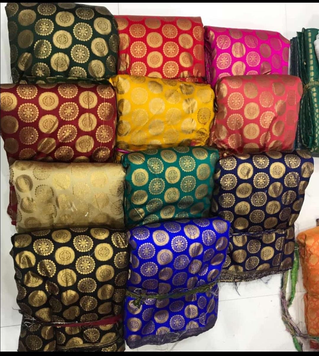 50 Brocade Fabric by Yard,indian Floral Web Brocade, Art Silk Brocade ...