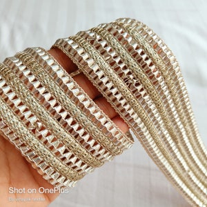 5 cm upholstery Braided Gimp trims, gota patti sari lace ribbon tapes, sewing trims, Junk Journal dupatta scarp border trim, braided gimps