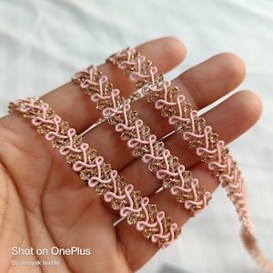 10 mm Braided 4 yard Gold metallic thread edging trims, sari scarf ribbon tapes, sewing trims, Junk Journal, lehenga dupatta border,