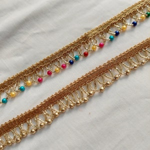Gold Multicolor Perle Perlen Boho Stickerei trimmen, dekorative Borte Tasche-Jeans Verschönerung, Basteln Nähen Junk Journal Scrapbooking