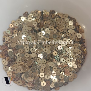 4mm Gold Sequins disc, satin finish gold sequins, for embroidery on fabric, sew on plastic sequins, crafting, jewelry accessories,