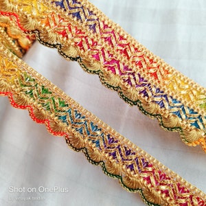 Multicolor Braided trims, Decorative Gold Trims, Junk Journals, Scrapbooking, Boho trim, home furnishing, DIY crafting sewing, Scarf Trims