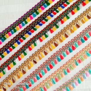3 yd 1&quot; Multicolor Brush tassel trim gimp ,Junk Journals, Scrapbooking, Boho Brush fringes ribbon, home furnishing, Art craft sewing curtain
